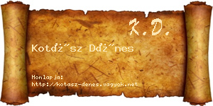 Kotász Dénes névjegykártya